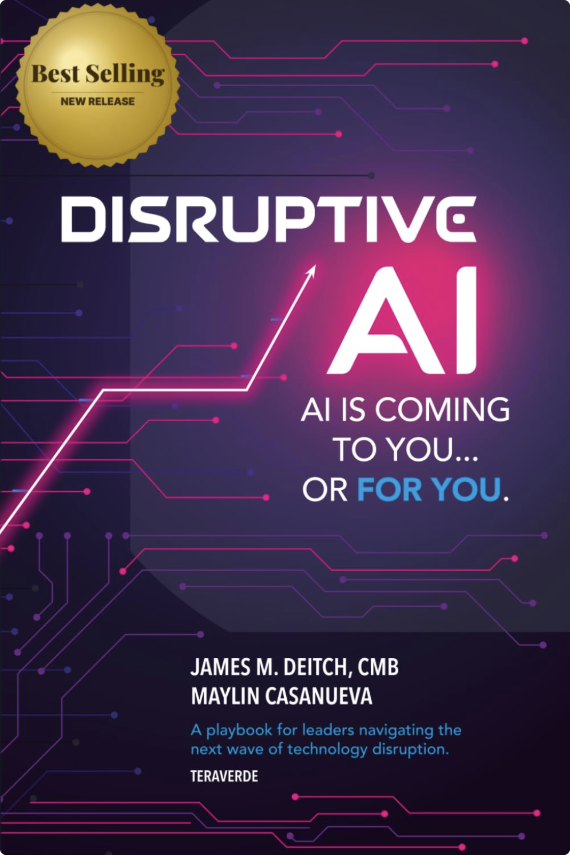 Disruptive AI book cover by James M. Deitch and Maylin Casanueva